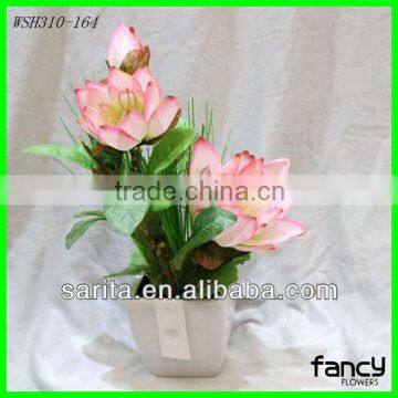 new design 3 pcs artificial flowers with pot