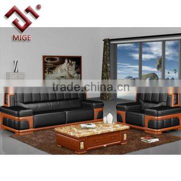 Classical wooden sofa ,leather surface