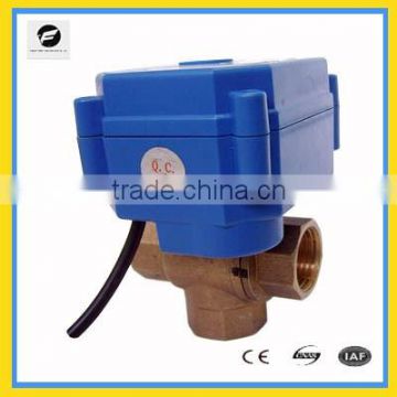 3 way T flow motorizd water ball valve for solar water system hot water control system cold water