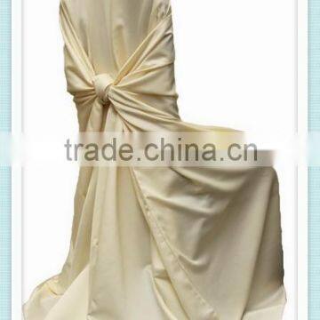 YHC#17 ivory satin universal polyester banquet damask jacquard plain dyed cheap wholesale wedding chair cover