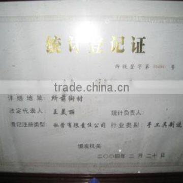 Statistical registration certificate