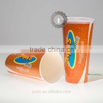 cold juice disposable beverage paper cold drink cup with lid