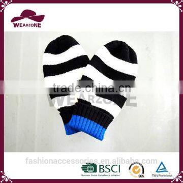 Fashion Knitting Gloves Acrylic Stripe mitten