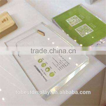 Wholesale acrylic glass block, price display block, leaflet holder