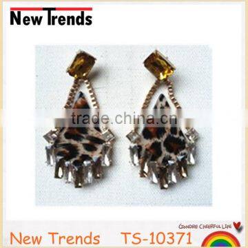 2016 wholesale animal print resin diamond earrings