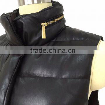 PU Women Faux Fur Vest 2016 Europa Style