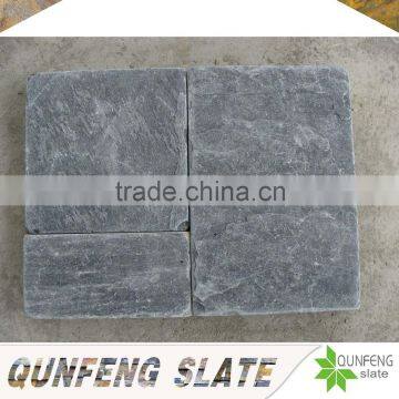 popular cut-to-size stone form natural black slate tile culture stone wholesale tumbled stones