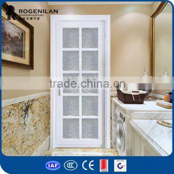 ROGENILAN 45 series high quality popular bathroom aluminum casement doors with snowy glass