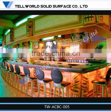 hot sale modern artificial marble cambered bar counter furniture for catering industry