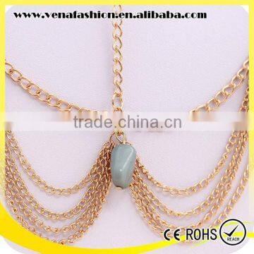 Bohemia Turquoise Chain Hair Accessories Bridal Jewelry Quality Choice photo-3