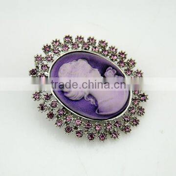 Oval Purple Diamond Elegant Goddess Drip Pictures Ex-factory Price Beauty Brooch Pin Supplier's Choice photo-2