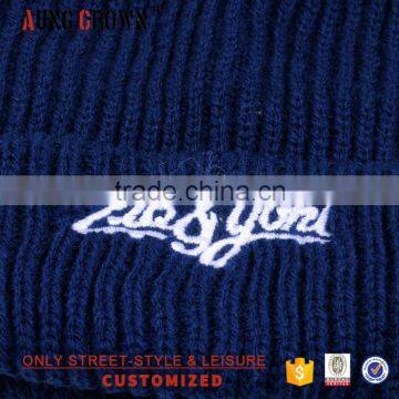 Acrylic Embroidered Mens Knit Beanie Pom Pom Hat photo-4