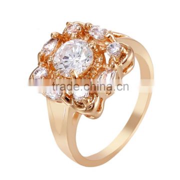 Sparkling Vogue 18K Gold Plated Colorful Zircon Wedding Ring for Couples