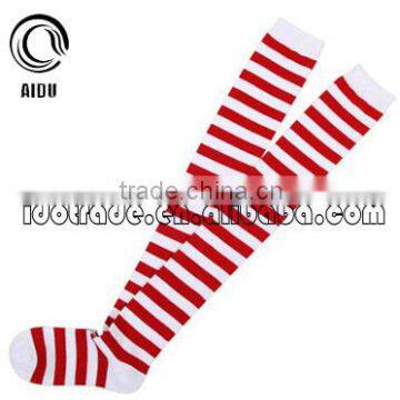 Red 100 Cotton Girls Socks Custom Design Long Women Socks Knee High Socks