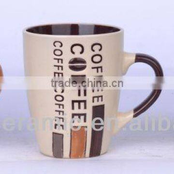 Hands Painted silk screen Pottery coffee mugs