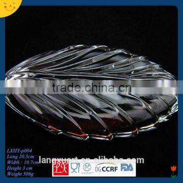 Spoon Fork Knife Tray Leaf Shape Glass Plate Quality Choice photo-4
