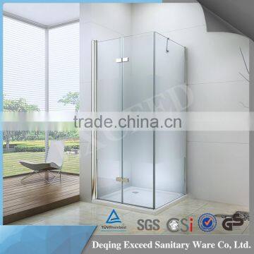 Security tempered glass pivot shower door 3 panel shower door