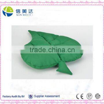 Handmade green leaf shaped plush pillow