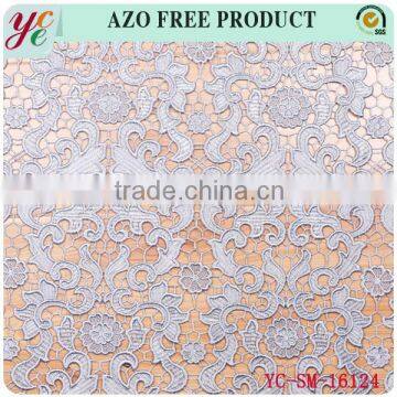 Silver gray fashion water soluble embroidery fabric for wedding dress