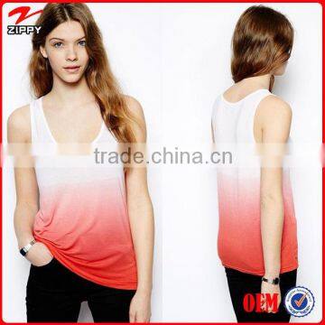 100% Modal Women's Top Dip Dye Custom Womens Tank Top