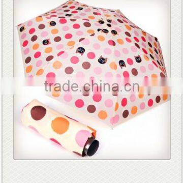 Honsen Chinese Candy Color Ladies Transparent Folding Umbrella