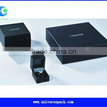 Personal Logo Painted Classic Black Packing Jewelry Boxes Made In Factory For Export Box