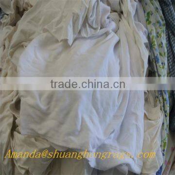 Cut Plain T-shirt Wiping Rags White photo-2