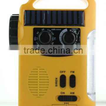 Dynamo, solar & battery powered Multifunction Lantern with AM/FM radio for Emergency