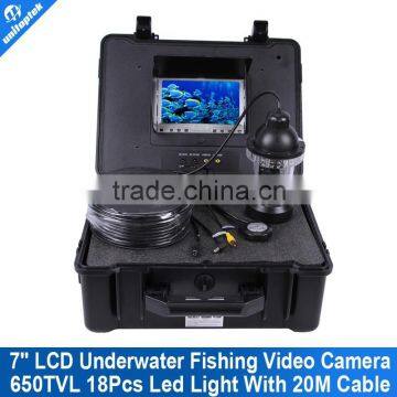 HD CCTV Underwater 7" TFT LCD Screen Pan Tilt SONY 650TVL Camera Night Vision 20M Cable Rotate At 360 Degree Fish Finder Camera
