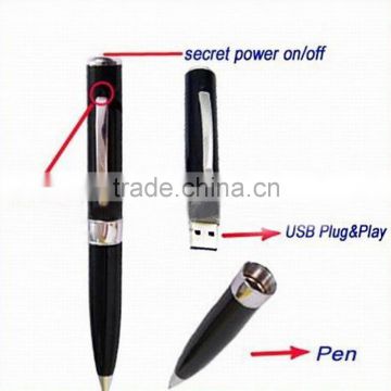 HD black hidden cam video recorder pen mini dvr camcorder