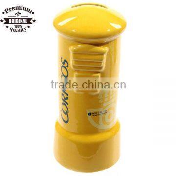 Ceramic Spanish Yellow Post Box Money Box