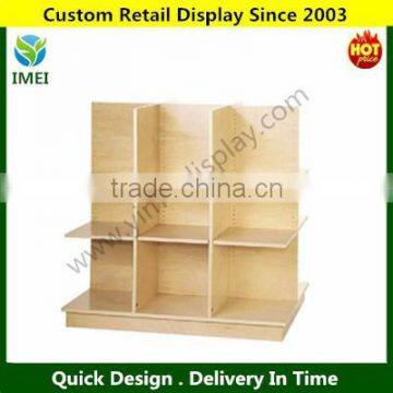 POP customer design tall wood display cabinet/wood bread display rack/wood food display rack YM15013