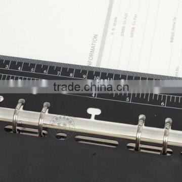 platic customized printed ruler with ring blinder hole