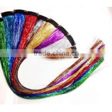 Fashion 18 Inch Sparkling Hair Tinsel Extensions Sparkling Hair Tinsel Clip In Hair Extension