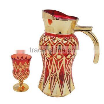 arabic glass jug and cups drinking juice water tea set