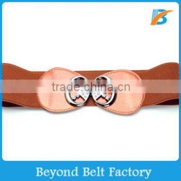 Beyond Ladies' Fashion Brown Wide Elastic Belt