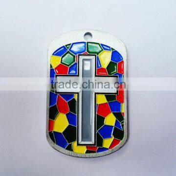 high quality custom zinc alloy cross pendant dog tag with your own design