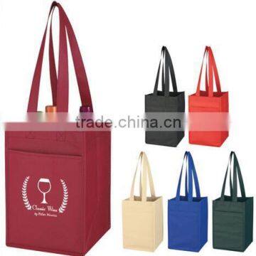 promotional non woven 6 bottles wine carrier bag