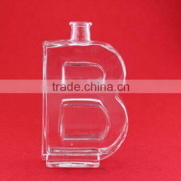 Hot sale letter shaped liquor bottles empty whiskey bottle violin shape wine bottle 700ml