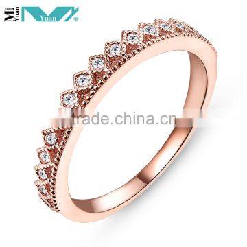 Women 925 Sterling Silver Rhodium Plated Fashion Crown Wedding Band Ring Jewelry photo-2