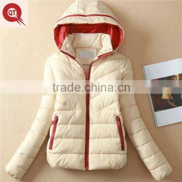 women high quality fake down hoodies padded bomber jacket for winter