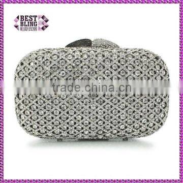 silver rhinstone clutch bags stone party evening purses woman handmade bags (88149A-S)