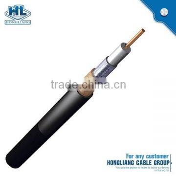 RG-11U with messenger 75 OHM coaxial cable CCS conductor foam PE Al foil shield AL-Mg wire braid PVC jacket