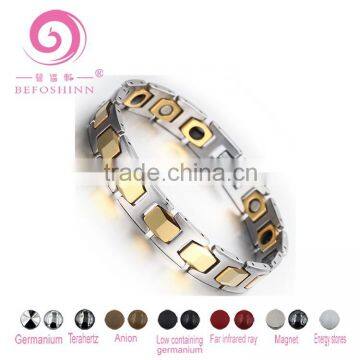 Plated Golden Tungsten Carbide Bracelets with Energy Magnetic Stone therapy bracelet Men