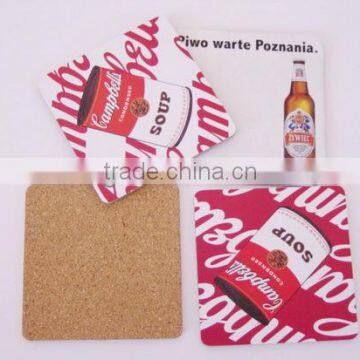 Custom cork drink coaster, cork beer coaster, paper printed cork coaster