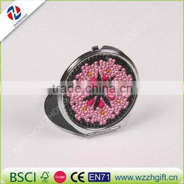 Wedding Party Bridesmaid Girl Friend Promotional Gift,bling Crystal Rhinestone Sticker for Mirror,mini Beauty Makeup Compact Poc photo-2