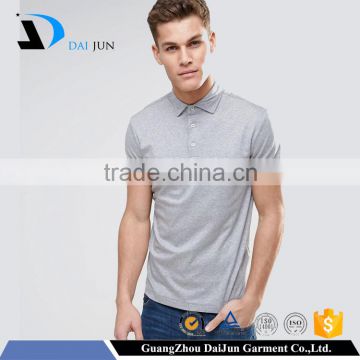 Daijun OEM China Factory Fashion Men Grey 200g Plain Custom Pima Cotton Polo Shirt