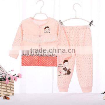 Baby Boutique Clothes 2 Pcs Pajamas Home Wear Girl Organic Baby Clothes photo-2
