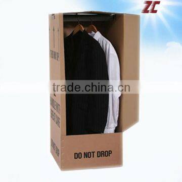 Strong Foldable Corrugated Carton Box , Strong Paper Wardrobe Export Moving Box