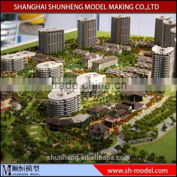 miniature scale building model maker, architectural residential building model with lighting system